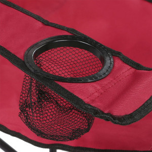 Scaun camping pliant cu brate, structura metalica, rosu