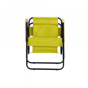 Set 2 scaune camping pliant cu cotiere, structura metalica, galben