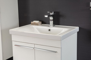 Set mobilier baie cu lavoar, corp lavoar si dulap oglinda, Crina, alb