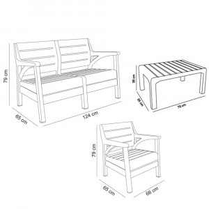 Set mobilier gradina - terasa Santana, canapea 2 locuri + 2 fotolii + 1 masuta