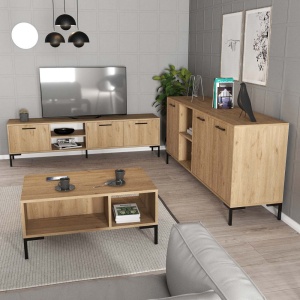 Set mobilier sufragerie trei piese, Macau, stejar