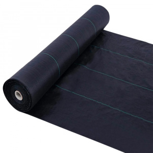 Agrotextil, antiburuieni, dimensiune 1.5 m x 10 m, negru cu dungi verzi