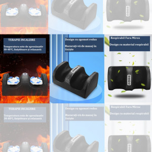 Aparat pentru masaj picioare, multifunctional, negru, Shiatsu