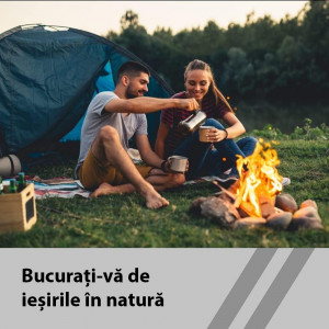 Aragaz portabil cu geanta de transport, aprindere automata, cu 4 butelii, portocaliu/negru, Nurgaz