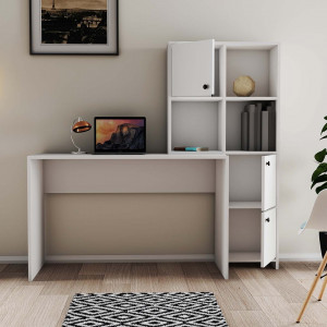 Birou Mira, practic si spatios, dimensiuni 120 x 75 x 51.5 cm, alb.
