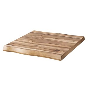 Blat masa cu margini neregulate, MDF, aspect lemn natural, 80x80 cm