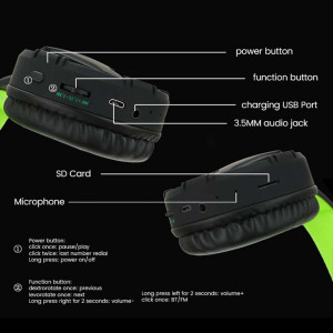 Casti hands-free bluetooth, over-ear, "War Wings" SMS-CK08, albastru