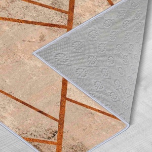 Covor hol cu print digital 3D, Marmoris, 100x150cm, poliester 100%, spate antiderapant