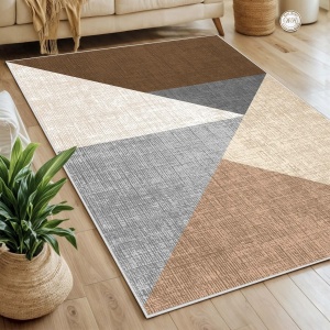 Covor multicolor Phell, 80 x 150 cm, poliester, lavabil, antiderapant