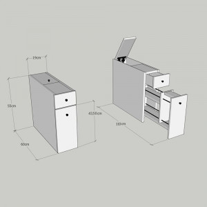 Dulap baie multifunctional Kalune Design, alb