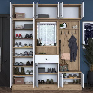Dulap multifunctional cu multiple spatii de depozitare, pantofar, cuier