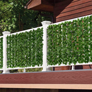 Gard paravan viu cu frunze artificiale, verde inchis, 300x150 cm