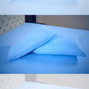 Husa de pat frotir cu elastic 180x200cm + 2 fete de perna 50x70cm, albastru
