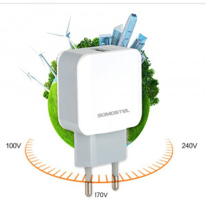 Incarcator retea cu SMS-A12, iesire de 5V 2.1A, alb