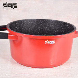 Oala cu capac din fier, negru-galben, 2.7L, 20cm, DSP CA002-B20