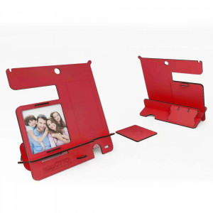 Organizator birou cu rama foto FxS, rosu
