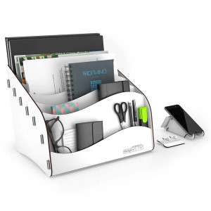 Organizator prntru birou Wavy, MDF, 34x27x27, alb