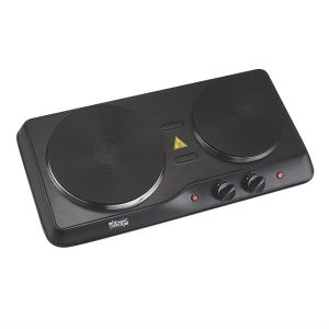 Plita electrica dubla DSP, 1500W+1000W, 18,5 si 15,5 cm, control temperatura, termostat automat