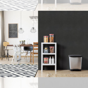 Raft modular organizator cu 3 etajere, aspect de lemn stratificat, alb