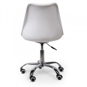 Scaun birou rotativ, 54 x 49 x 84.50-92.50 cm, Grunberg QZY1752 alb