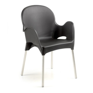 Scaun cu cadru din plastic rezistent si picioare din aluminiu, Atena, exterior si interior