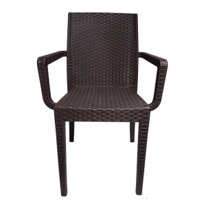 Scaun plastic cu brate, ratan, maro, Elit, Asos Home