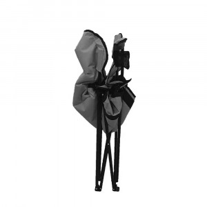 Set 2 scaune camping pliante cu brate, structura metalica, gri - negru, model XL
