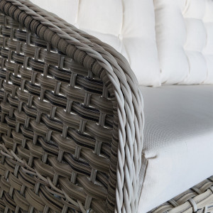 Set mobilier de gradina - terasa cu 2 fotolii, canapea si masa, ratan, Arena, cappuccino