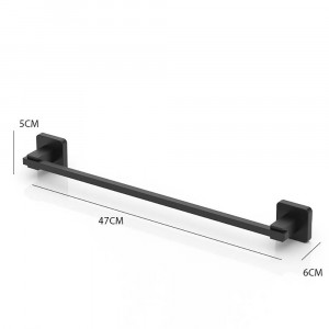 Suport prosop 47 cm, negru mat
