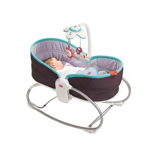 Balansoar 3 in 1, muzical, scaun cu vibratii, reglabil, cu centuri de siguranta, 0-18 kg, gri