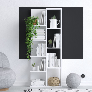 Biblioteca Cara, culoare alba, 60 X 150 X 15 cm