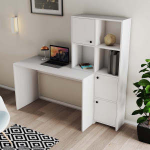 Birou Mira, practic si spatios, dimensiuni 120 x 75 x 51.5 cm, alb.