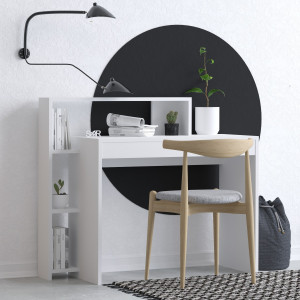 Birou Missa, aspect modern, dimensiuni 95 x 117 x 45 cm, alb.