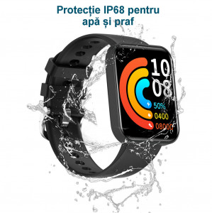 Ceas inteligent, smartwatch, cu GPS si rezistent la apa, Efour Tech E21, crem