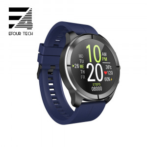 Ceas inteligent smartwatch barbati - femei, ritm cardiac, oxigen sange, tensiune arteriala, Efour Tech R1, albastru