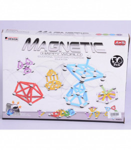 Constructor magnetic 58 bucati din plastic non-toxic