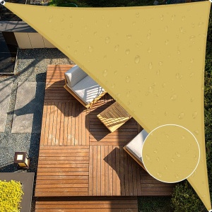 Copertina impermeabila pentru soare, triunghiulara, cu agatatoare, 160g/mp, dimensiune 3x3x3 metri