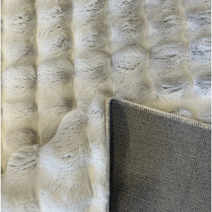 Covor Bubble imitatie blana de iepure 3D, 150 X 230 cm, gri