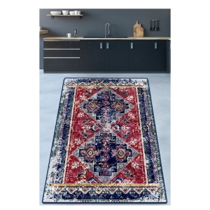 Covor living cu print digital 3D, Persieno, 100x150cm, poliester 100%, spate antiderapant