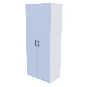 Dulap cu 2 usi si bara pentru umerase, din PAL, 182x74x45cm, alb