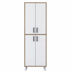 Dulap multifunctional pentru depozitare cu 4 usi, pentru dormitor, hol sau birou, alb. Fidelis