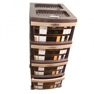 Dulap plastic universal pentru depozitare, cu 4 sertare, model Geometric marmorat