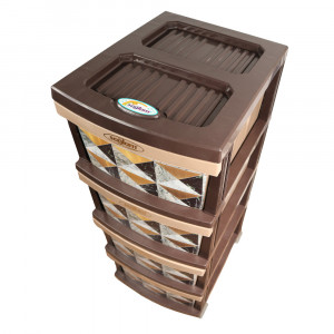 Dulap plastic universal pentru depozitare, cu 4 sertare, model Grafic marmorat