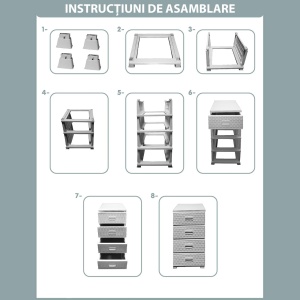 Dulap plastic universal pentru depozitare, tip ratan, 4 sertare, maro, 90x45x38 cm