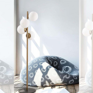 Lampadar Squid Lighting, Owl, aluminiu, incandescent - LED, max. 100 W, auriu, 32x15x130 cm 