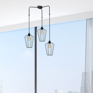 Lustra Luna, Squid Lighting, Negru, 68x25x100 cm, 3 brate