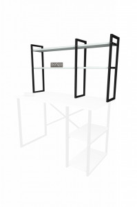Raft de perete cu cadru metalic, aspect industrial, negru cu alb, Novalis