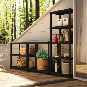 Raft din plastic pentru depozitare Scaffale, cu 5 polite, 60x30x165cm