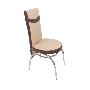 Set 6 scaune Exclusive, capucino si picioare cromate