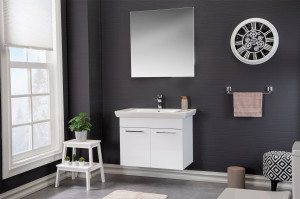 Set mobilier baie cu lavoar, corp lavoar si dulap oglinda, Iulia, alb